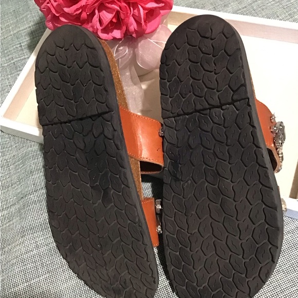 ZARA TRAFALUC LEATHER  Rhinestone Sandals Size37 is 61/2 Very Beautiful.See Pics - Picture 6 of 10